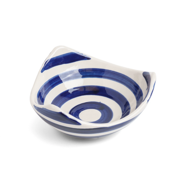 Cobalt Swirl 3 Corners Bowl