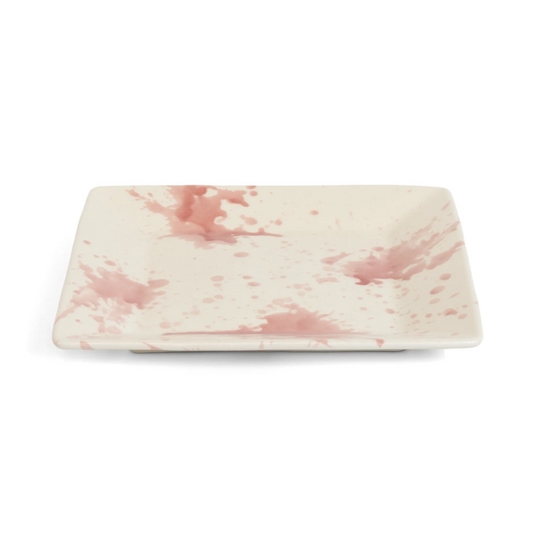 Rose Splatter Square Plate