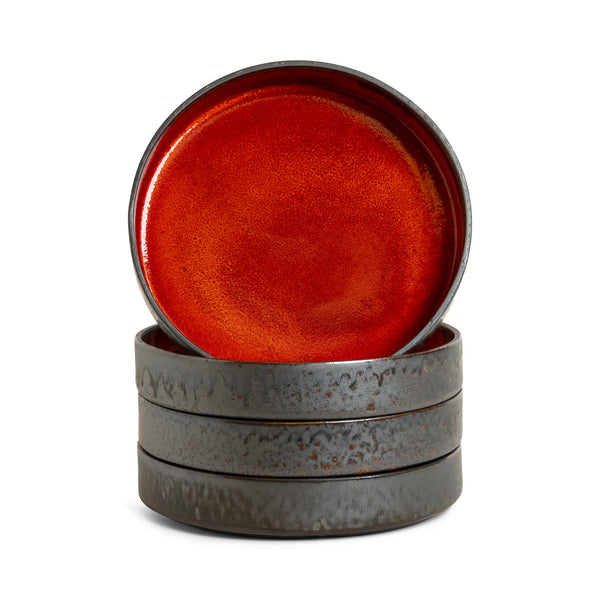 Ruby Edge Shallow Bowl - Set of 4