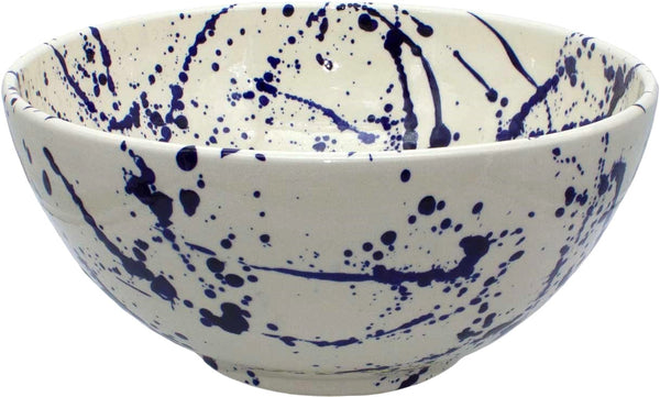 Blue Splatter Deep Serving Bowl
