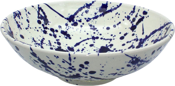Blue Splatter Serving Bowl