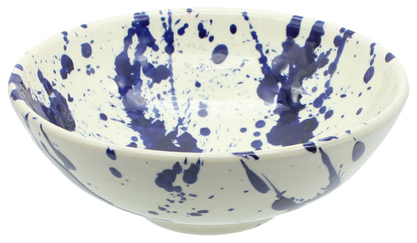 Blue Splatter Pasta Bowl